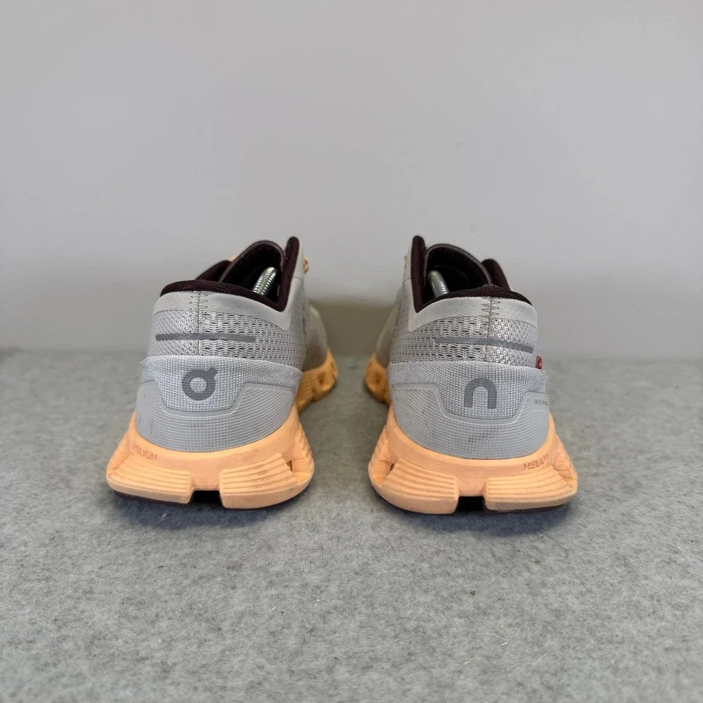 On Running Cloudflow Womens Shoes Size 10.5 Grey Orange CloudTec Low Top Sneaker